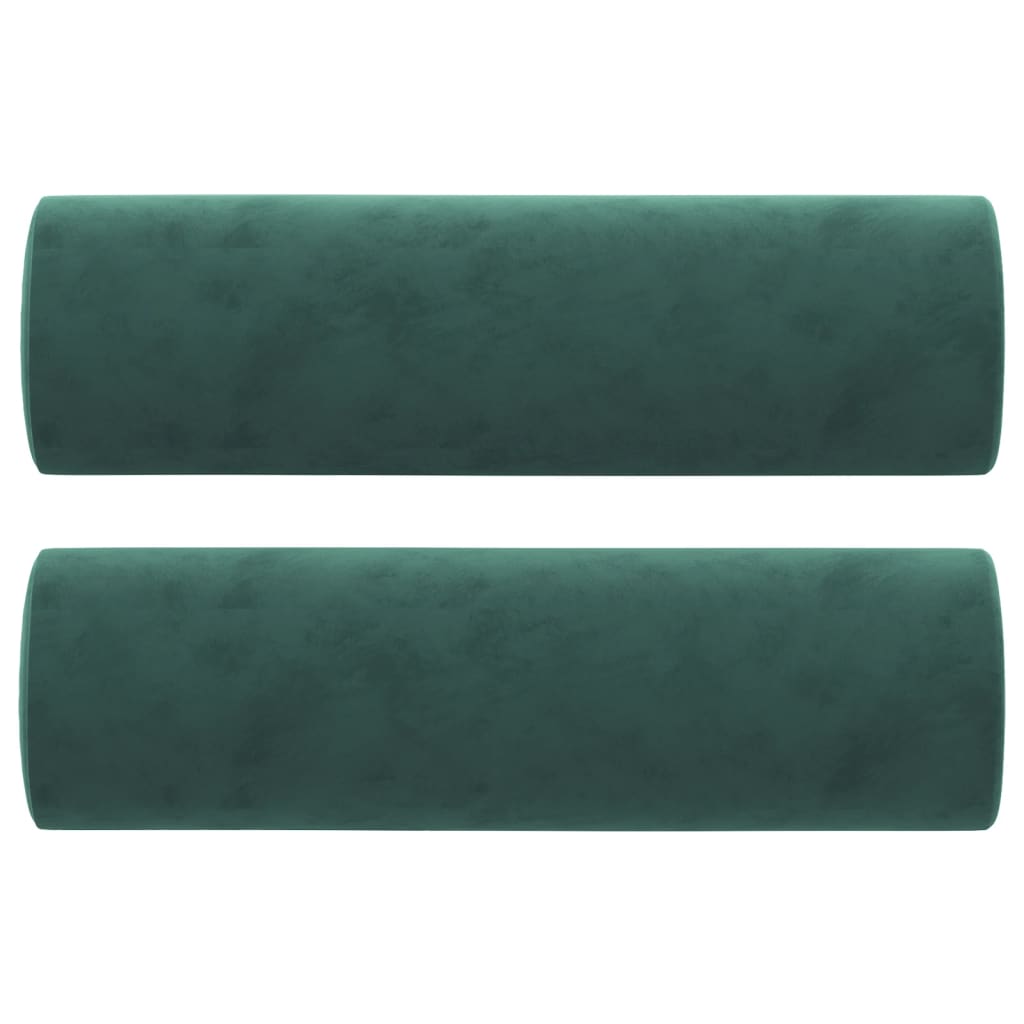 2-seater sofa with decorative cushions dark green 140 cm velvet