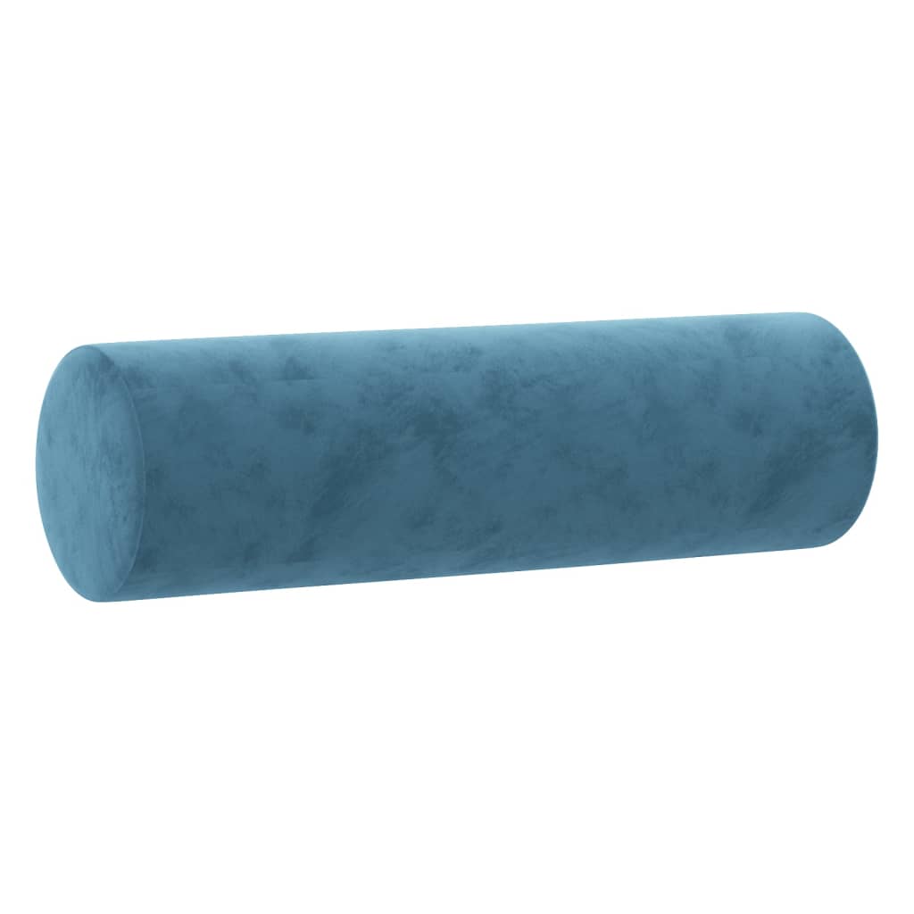 2-seater sofa with decorative cushions blue 140 cm velvet