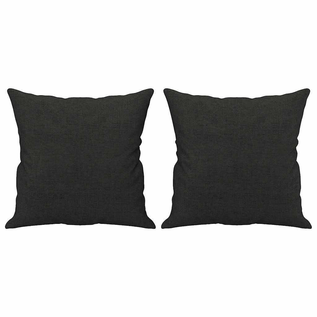 3-Sitzer-Sofa mit Zierkissen Schwarz 180 cm Stoff