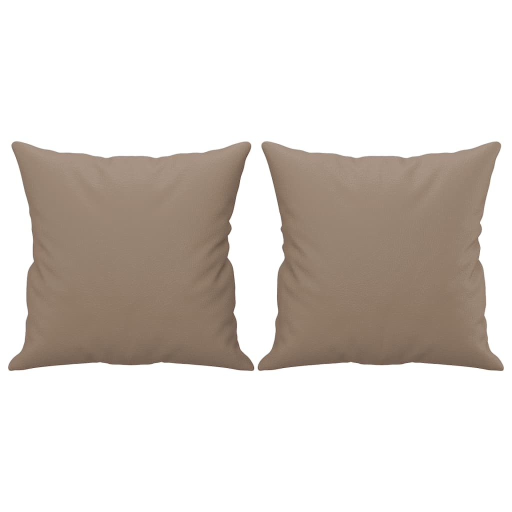 2-Sitzer-Sofa mit Zierkissen Cappuccino-Braun 120 cm Kunstleder