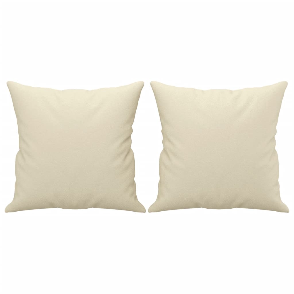 2-Sitzer-Sofa mit Zierkissen Creme 140 cm Kunstleder