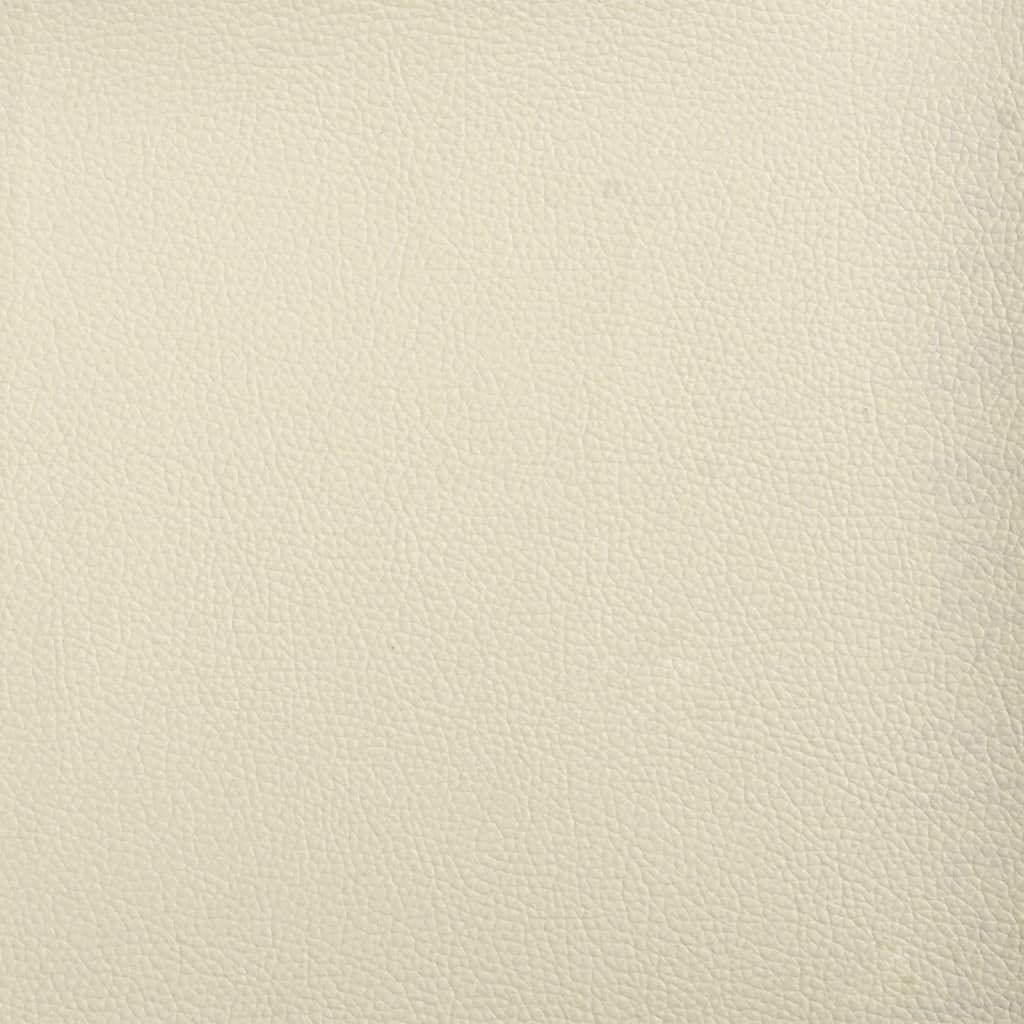2-Sitzer-Sofa mit Zierkissen Creme 140 cm Kunstleder