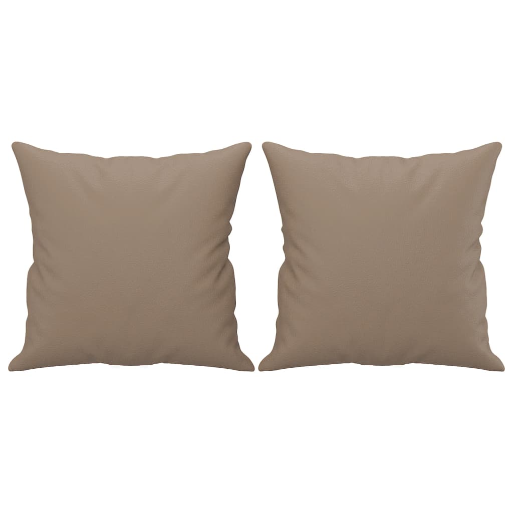 2-Sitzer-Sofa mit Zierkissen Cappuccino 140 cm Kunstleder