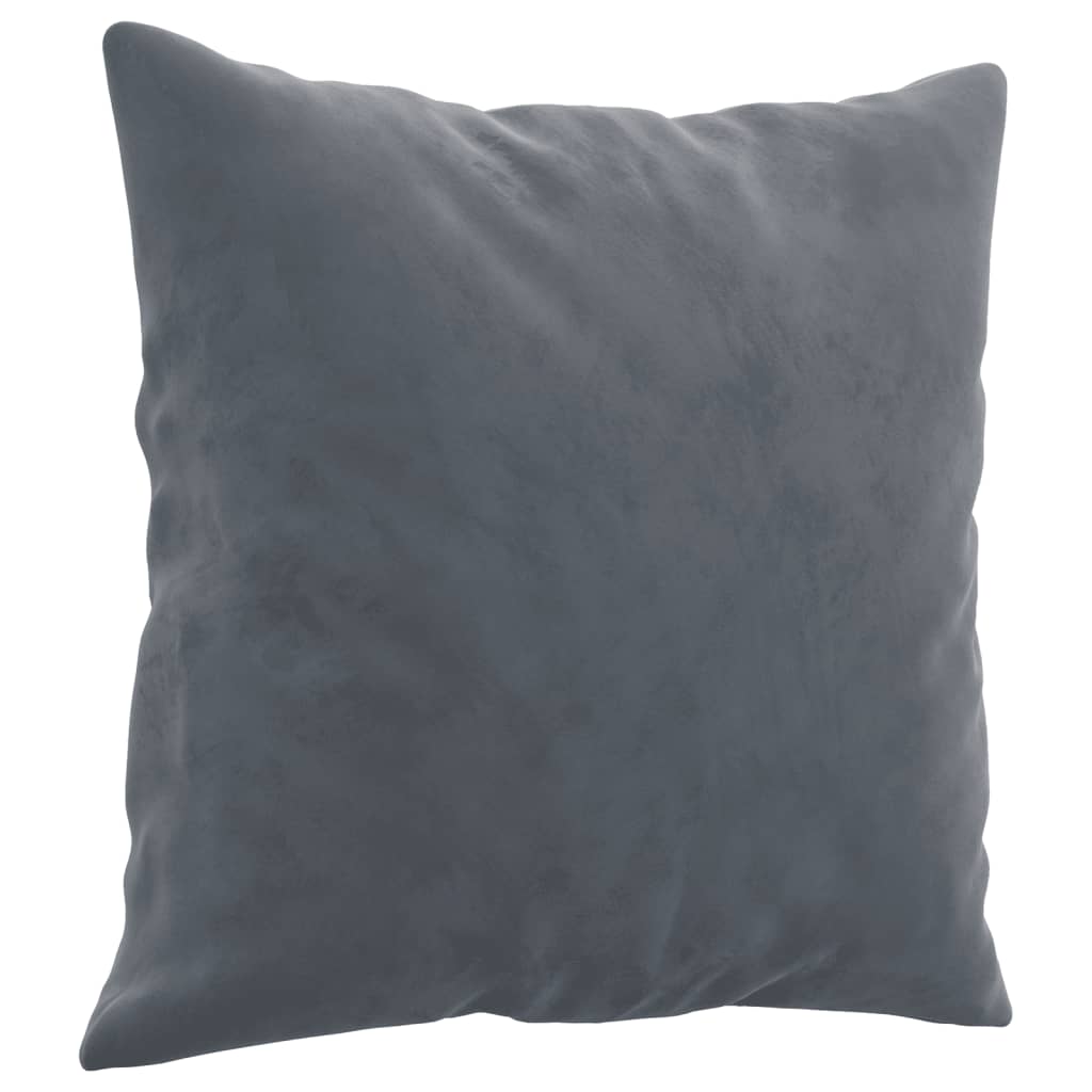 2-seater sofa with decorative cushions dark grey 120 cm velvet