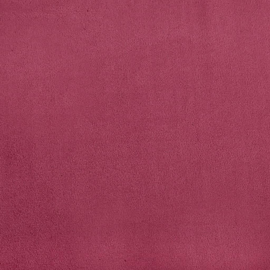 2-seater sofa with decorative cushions wine red 120 cm velvet