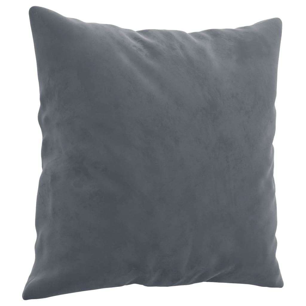 2-seater sofa with decorative cushions dark grey 140 cm velvet