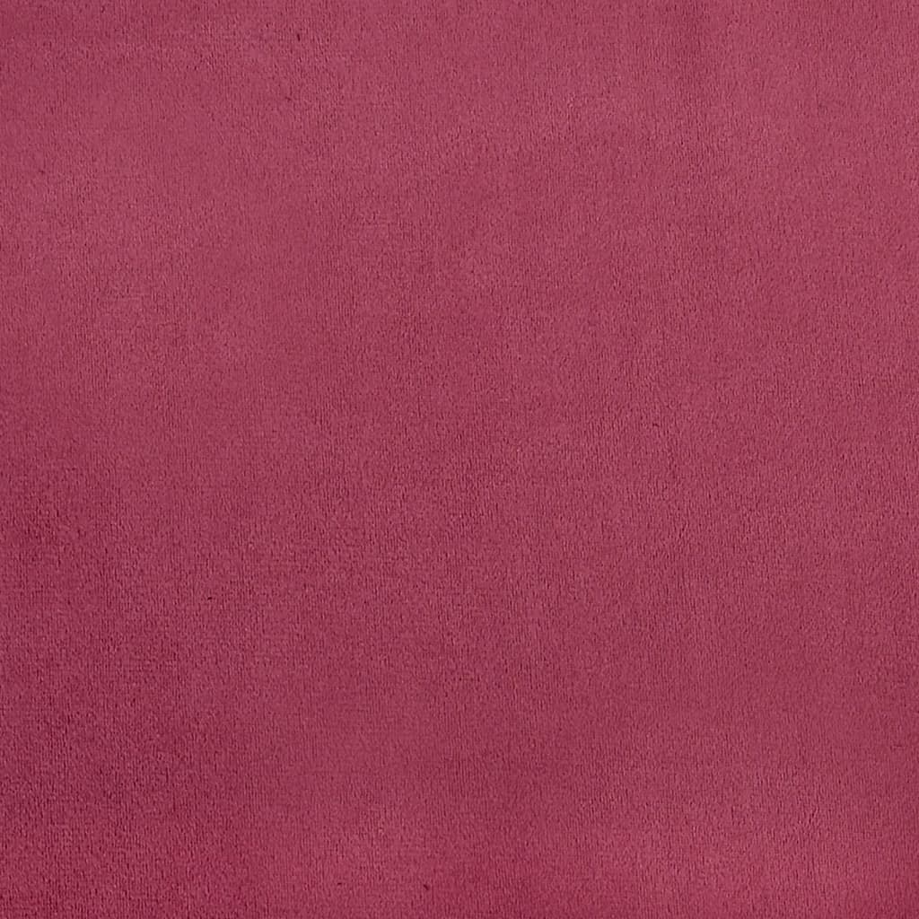 2-seater sofa with decorative cushions wine red 140 cm velvet
