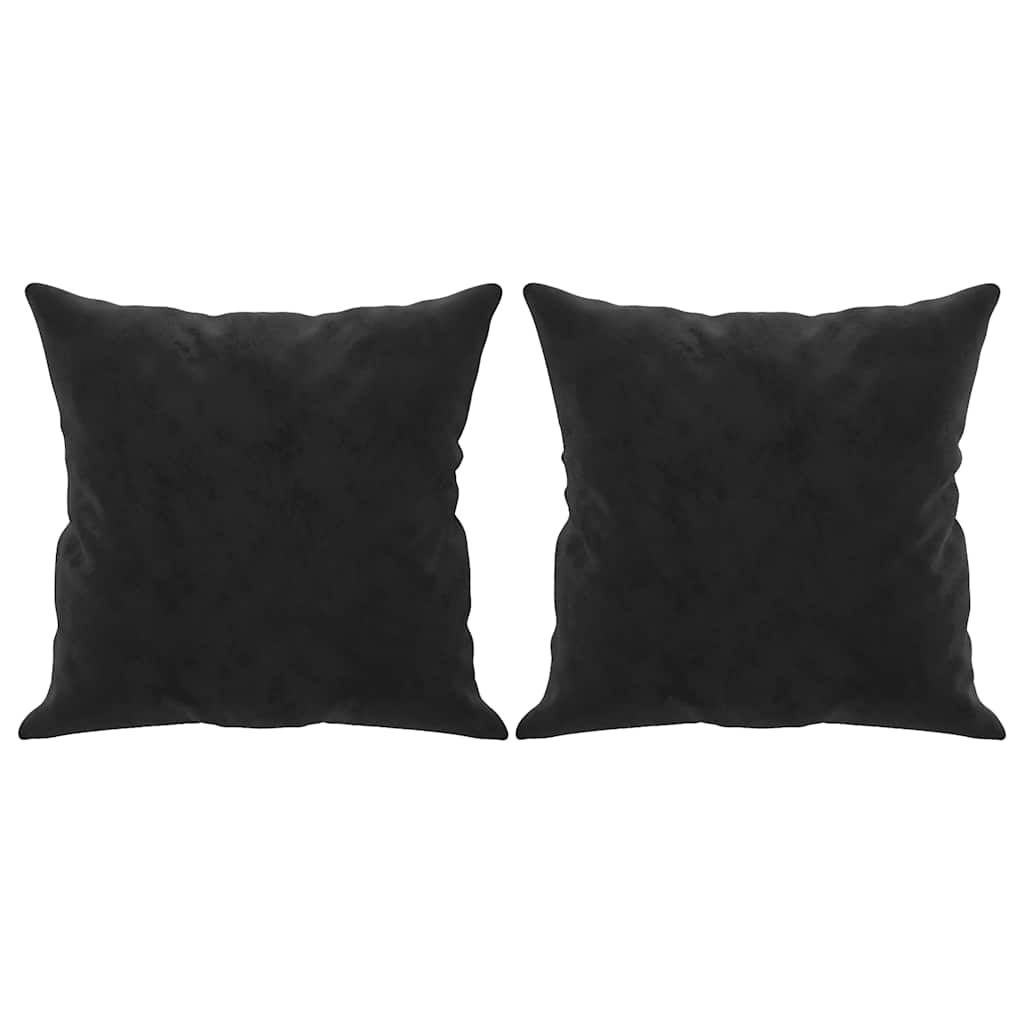 2-Sitzer-Sofa mit Zierkissen Schwarz 140 cm Samt