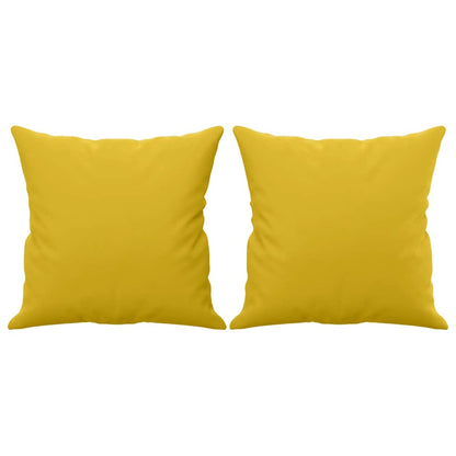 3-Sitzer-Sofa mit Zierkissen Gelb 180 cm Samt