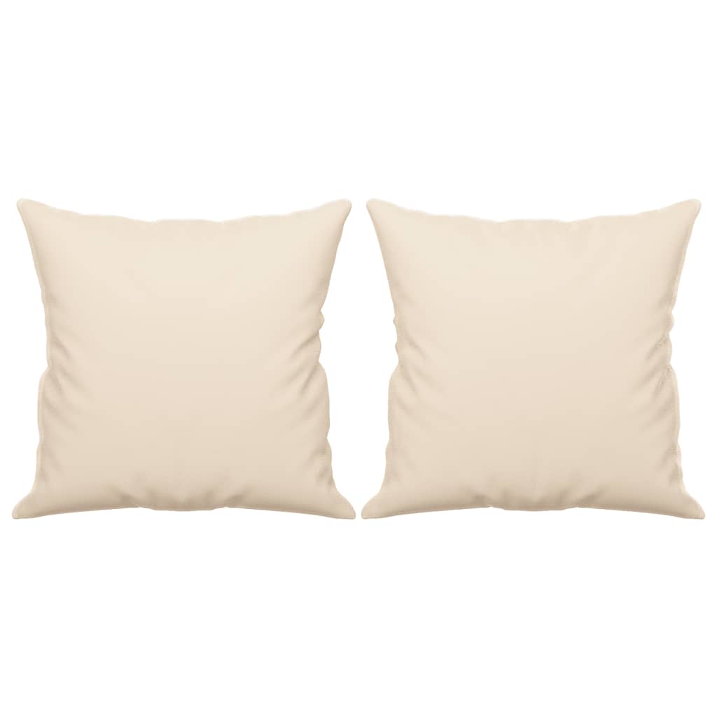 2-seater sofa with cushions beige 120 cm microfiber fabric