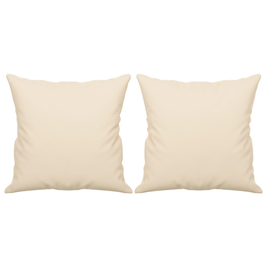 2-seater sofa with cushions beige 140 cm microfiber fabric