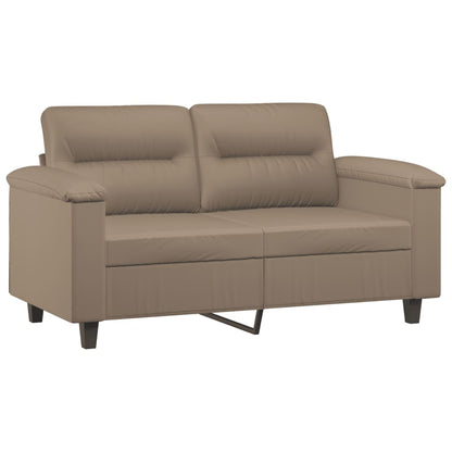2-Sitzer-Sofa mit Zierkissen Cappuccino 120 cm Kunstleder