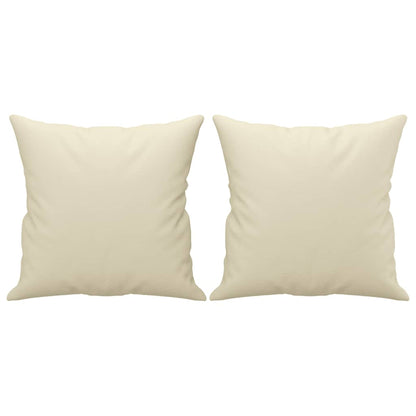 2-Sitzer-Sofa mit Zierkissen Creme 140 cm Kunstleder