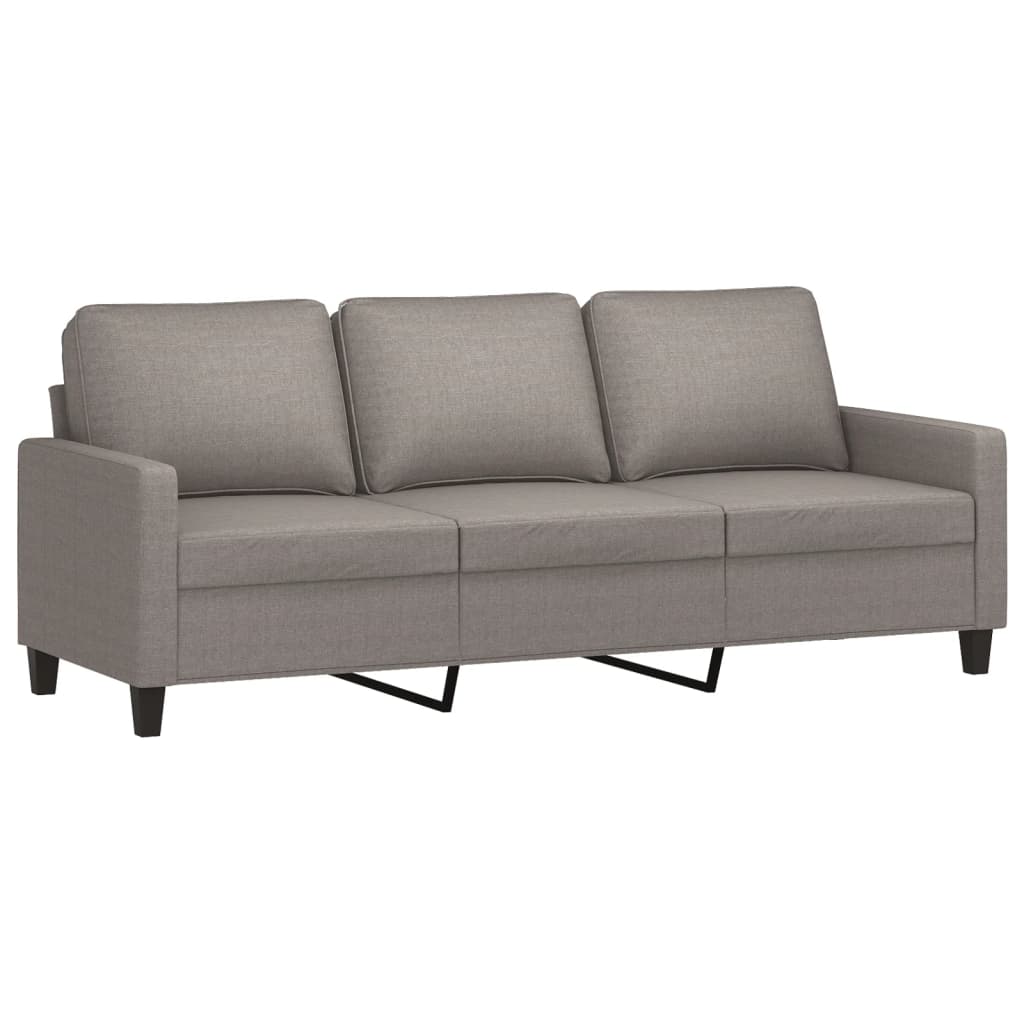 3-seater sofa with footstool taupe 180 cm fabric