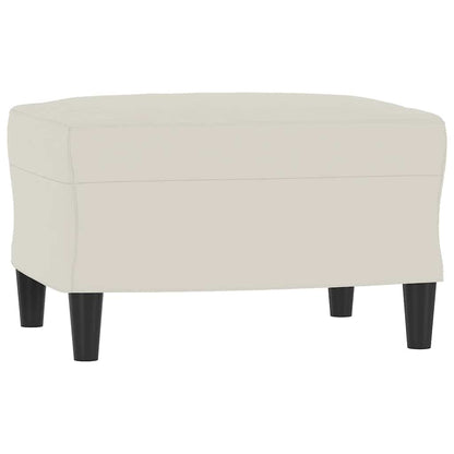 Sessel mit Hocker Creme 60 cm Samt