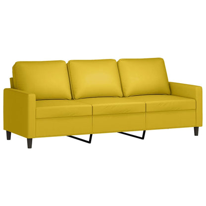 3-Sitzer-Sofa mit Hocker Gelb 180 cm Samt
