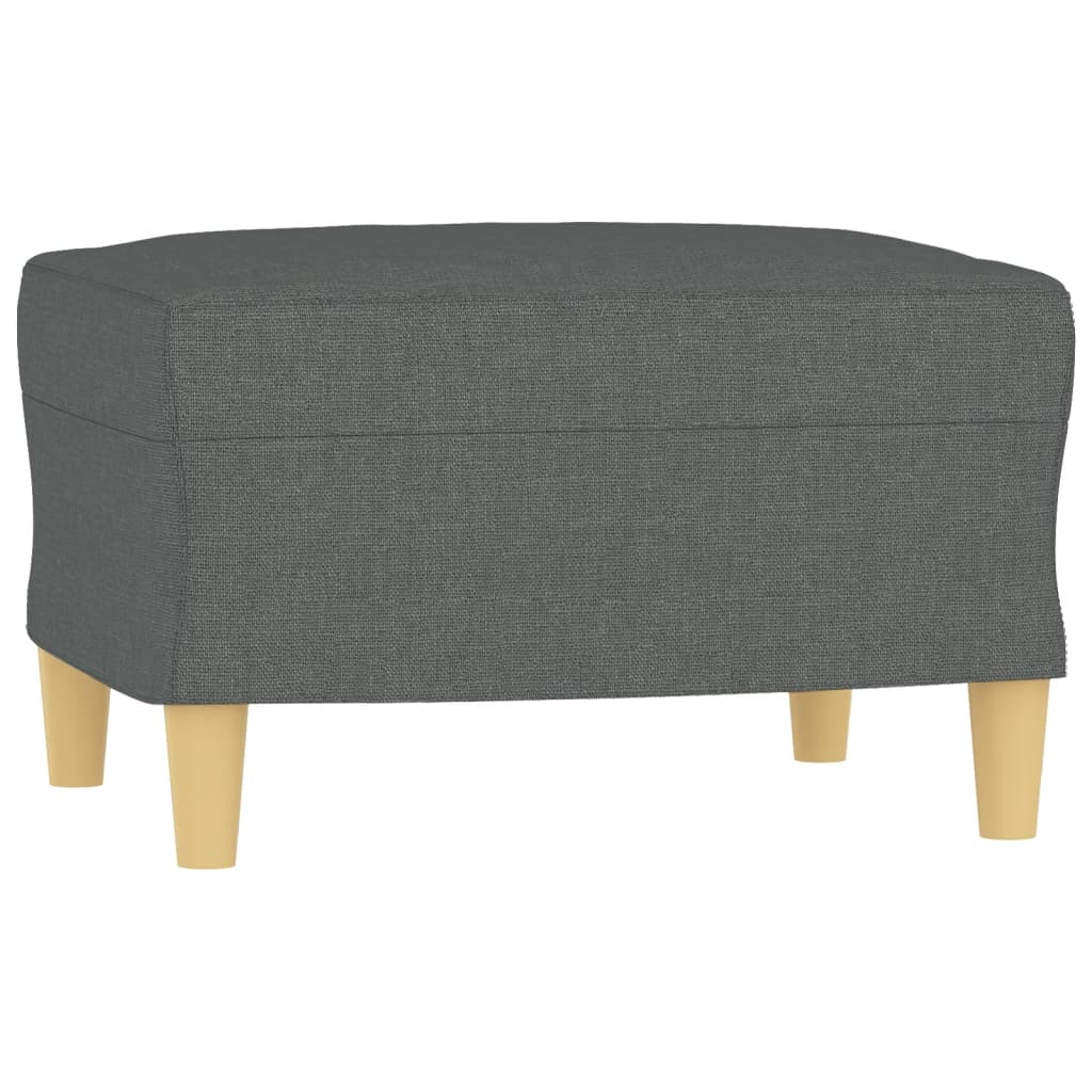 3-seater sofa with footstool dark grey 180 cm fabric
