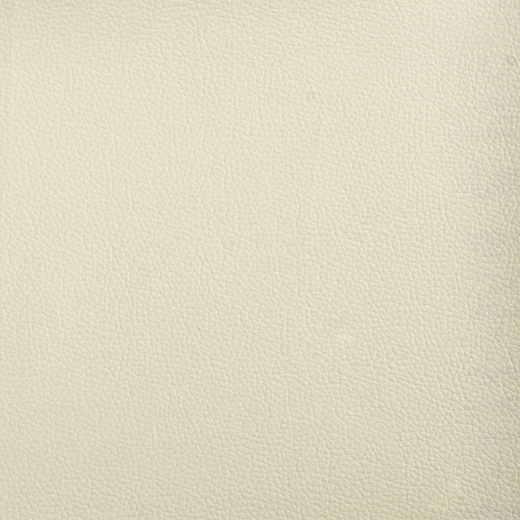 3-Sitzer-Sofa mit Hocker Creme 180 cm Kunstleder