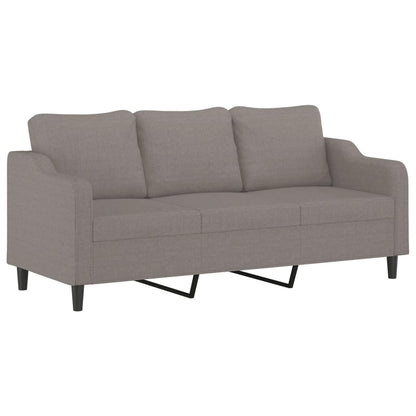 3-Sitzer-Sofa mit Hocker Taupe 180 cm Stoff