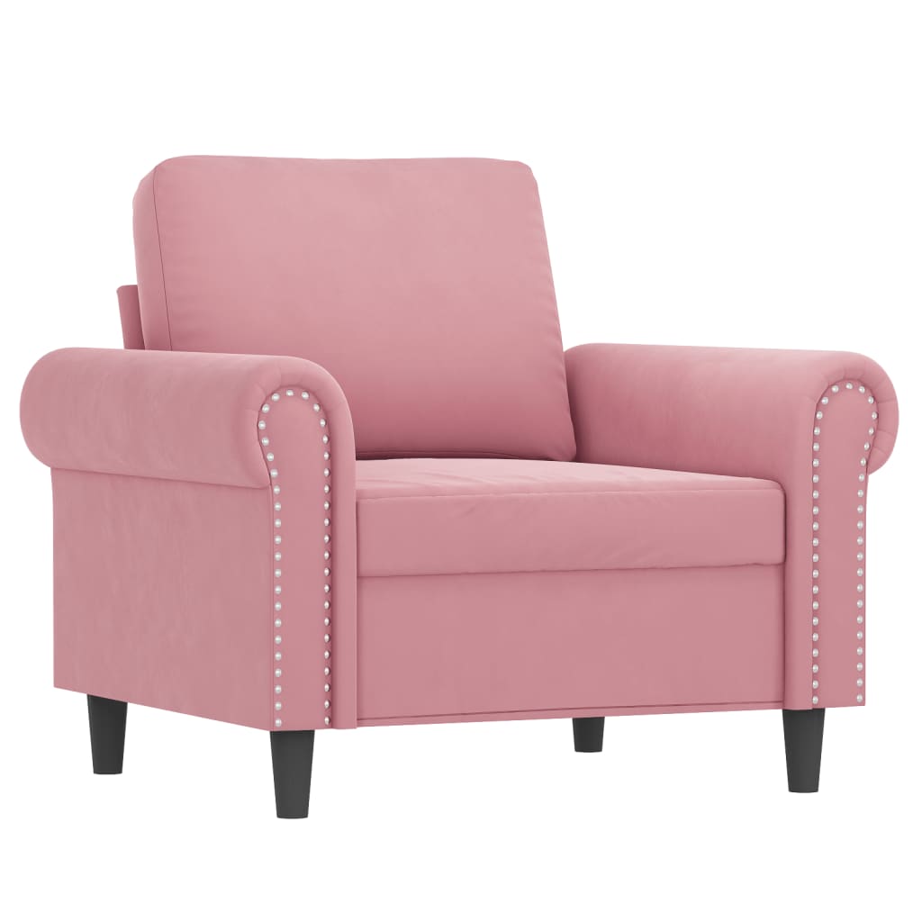Sessel mit Hocker Rosa 60 cm Samt