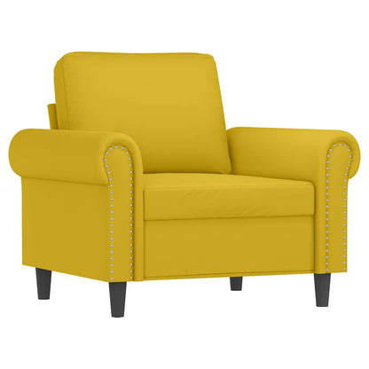 Sessel mit Hocker Gelb 60 cm Samt