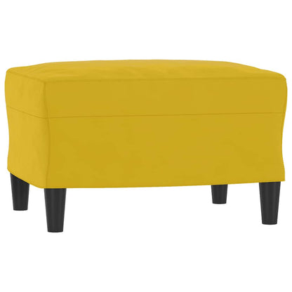 Sessel mit Hocker Gelb 60 cm Samt
