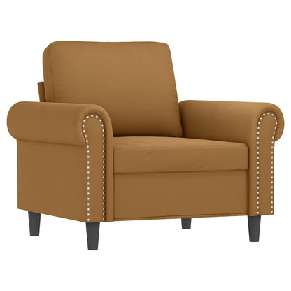 Sessel mit Hocker Braun 60 cm Samt