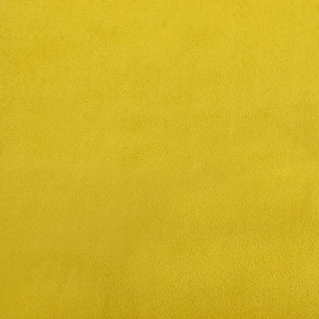 3-seater sofa with footstool yellow 180 cm velvet
