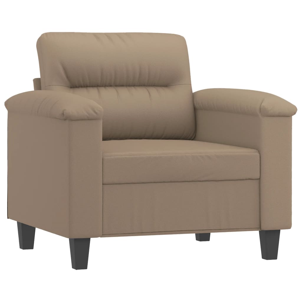 Sessel mit Hocker Cappuccino-Braun 60 cm Kunstleder