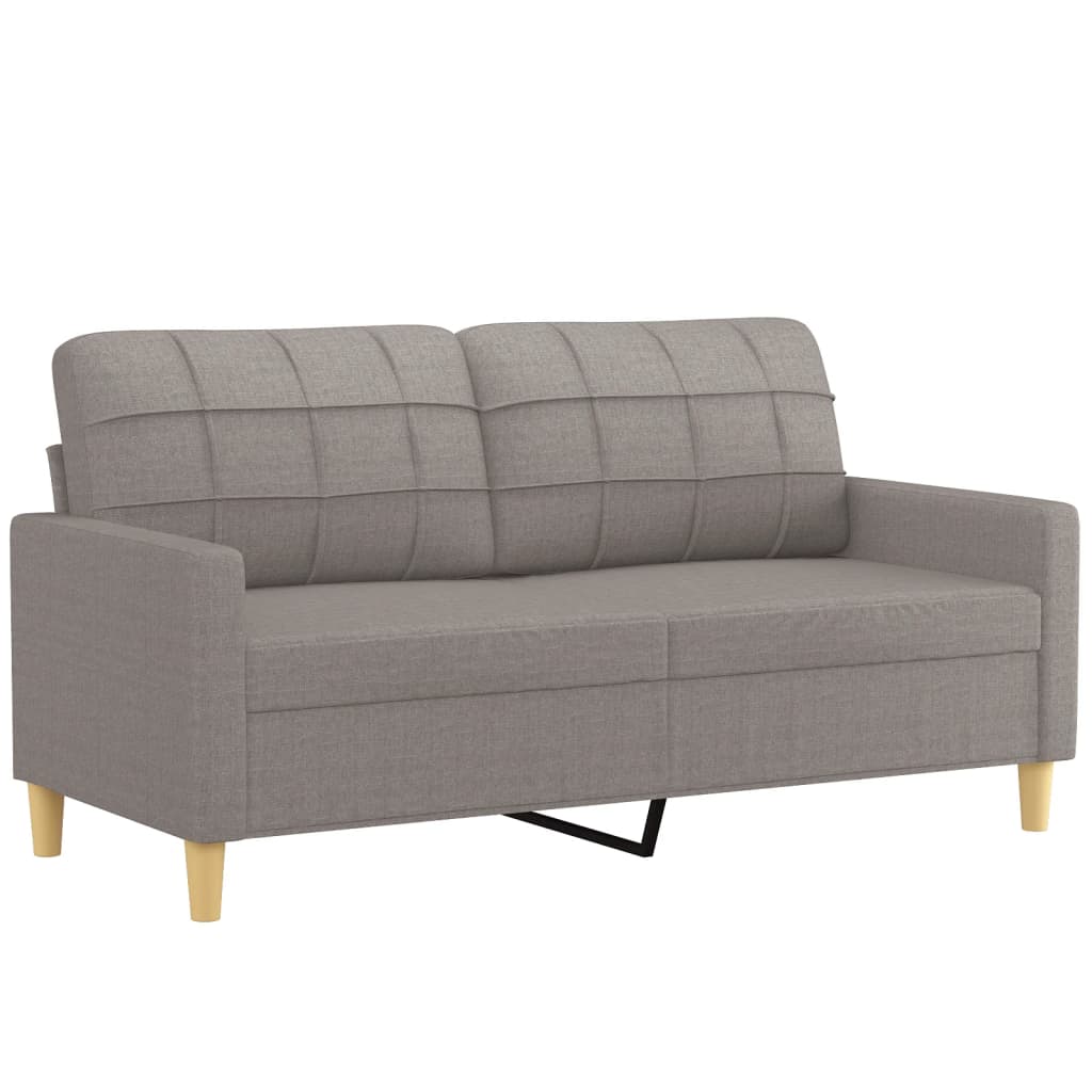 2-piece sofa set with cushions in taupe fabric