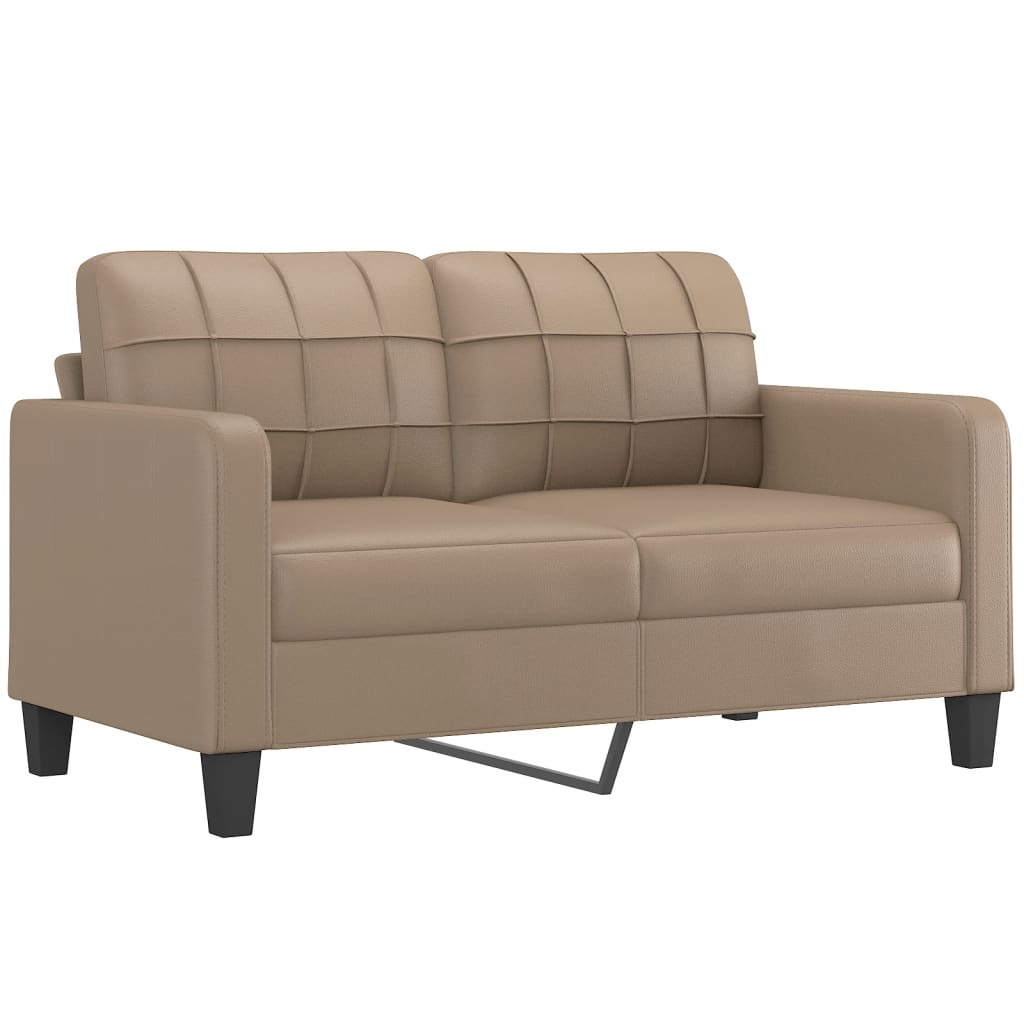 2-piece sofa set with cushions, cappuccino brown, faux leather