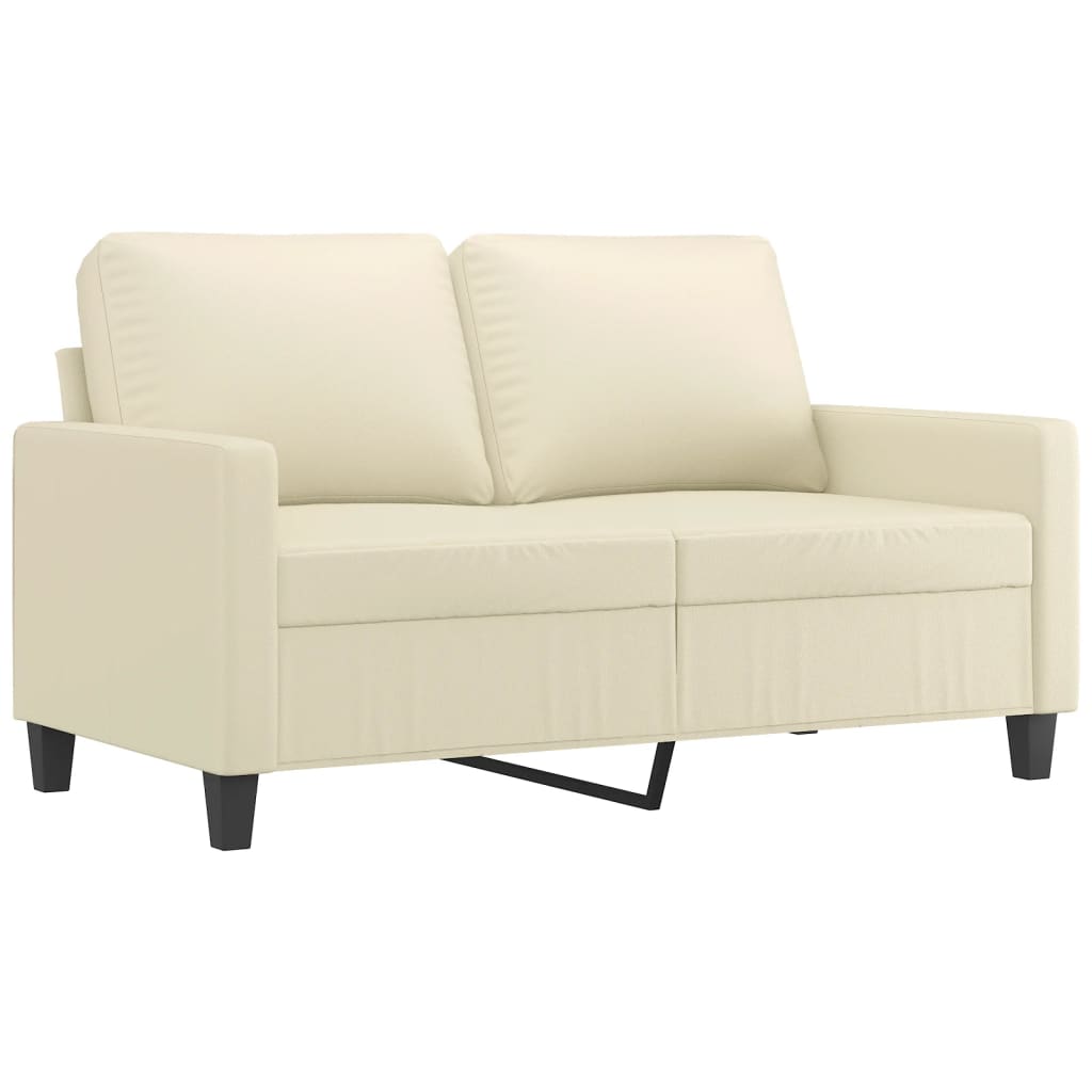 3-piece sofa set with cushions cream faux leather