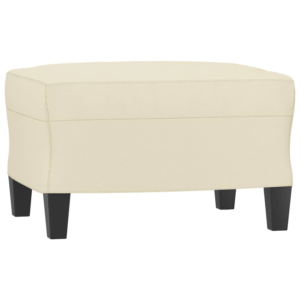 4-piece sofa set with cushions cream faux leather