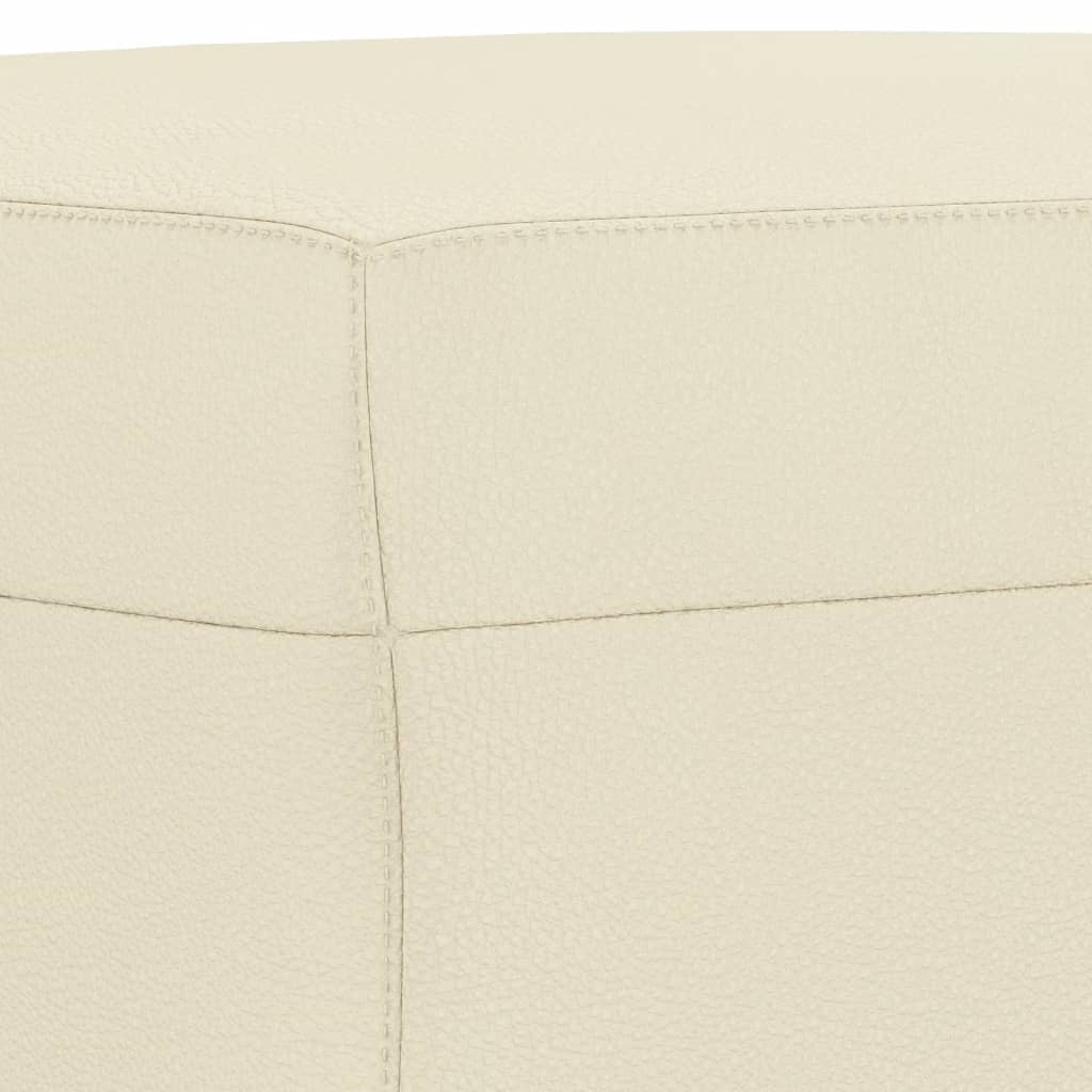 4-piece sofa set with cushions cream faux leather