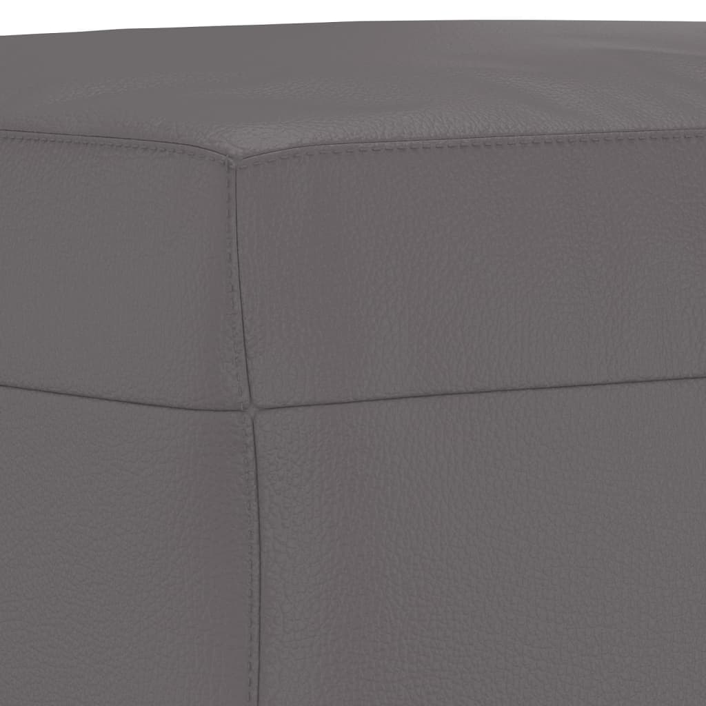 4-piece sofa set with cushions, grey faux leather