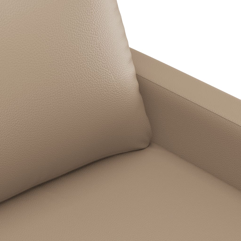 4-tlg. Sofagarnitur mit Kissen Cappuccino-Braun Kunstleder