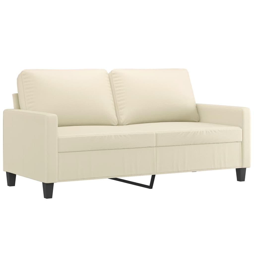 3-piece sofa set with cushions cream faux leather