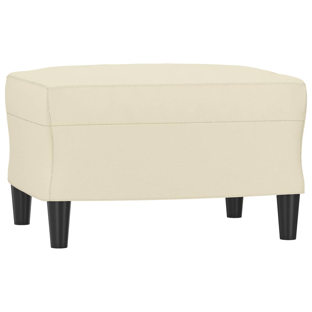 3-piece sofa set with cushions cream faux leather