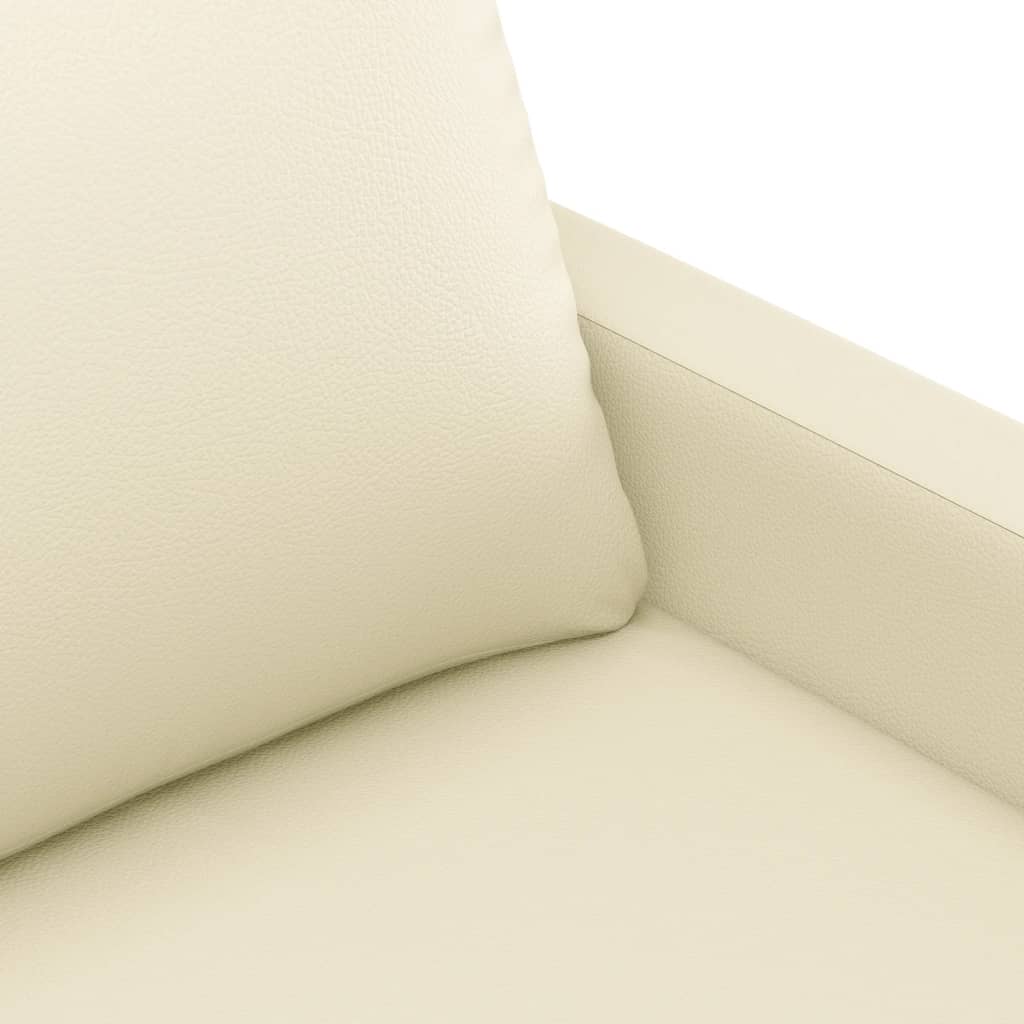3-piece sofa set with cushions cream faux leather