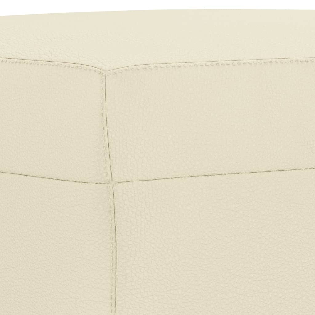 3-piece sofa set with cushions cream faux leather