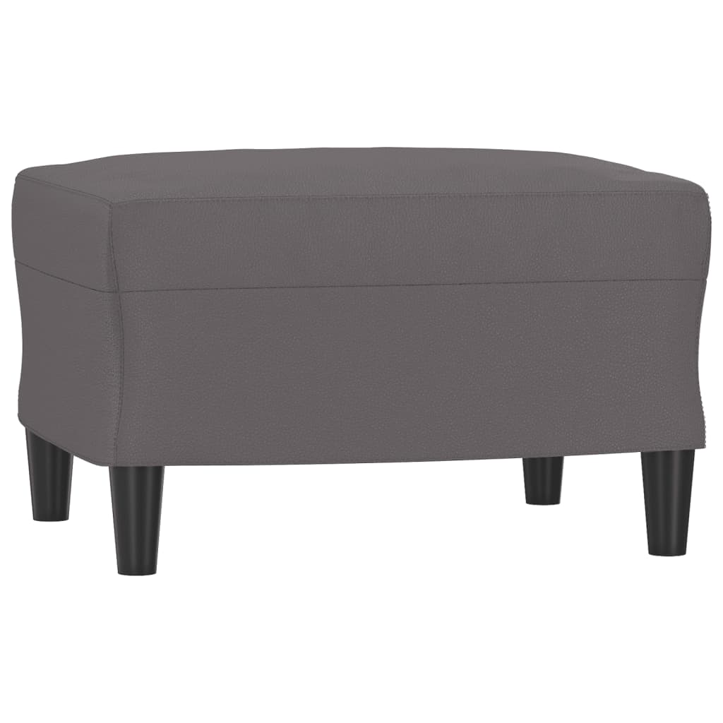 3-piece sofa set with cushions, grey faux leather