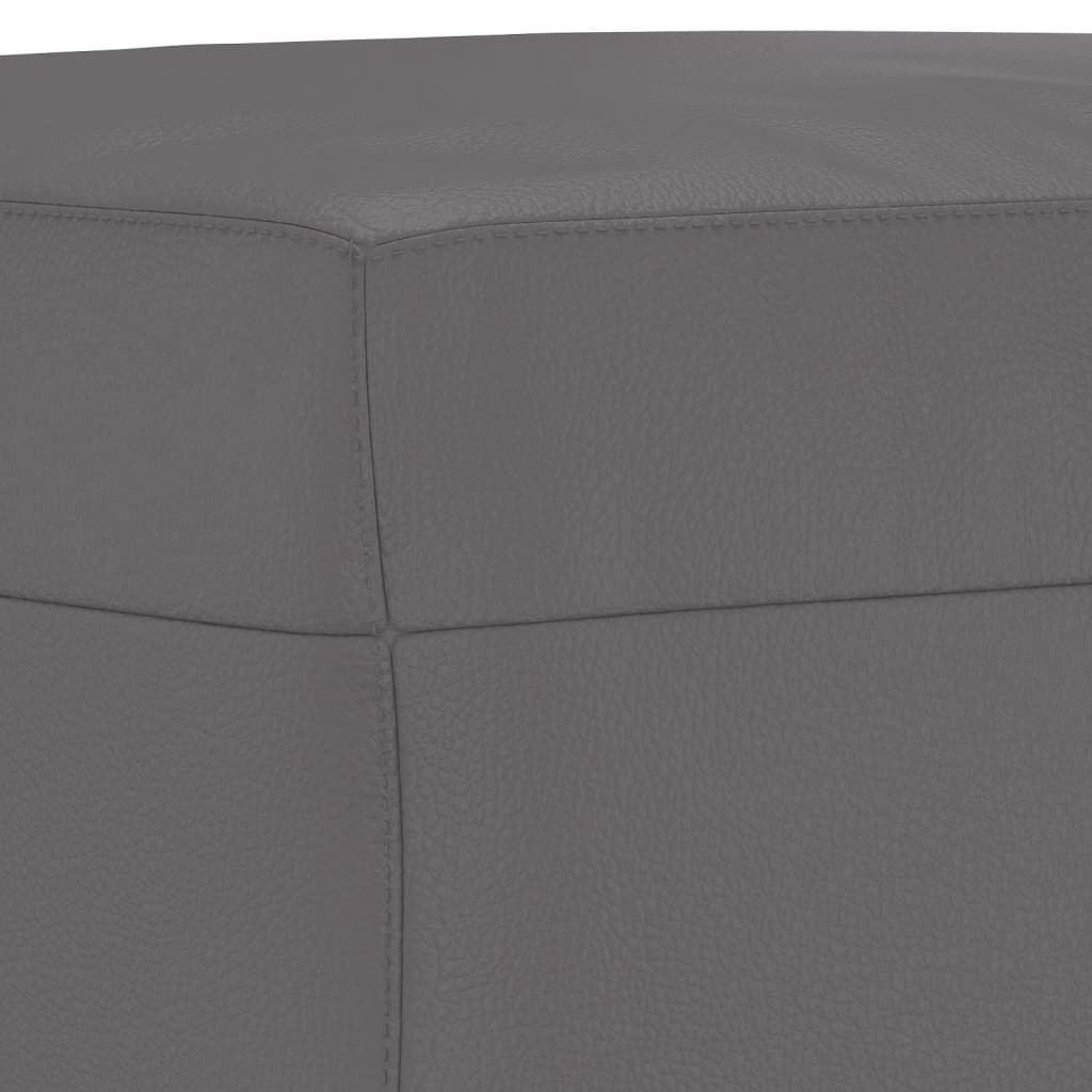 3-piece sofa set with cushions, grey faux leather