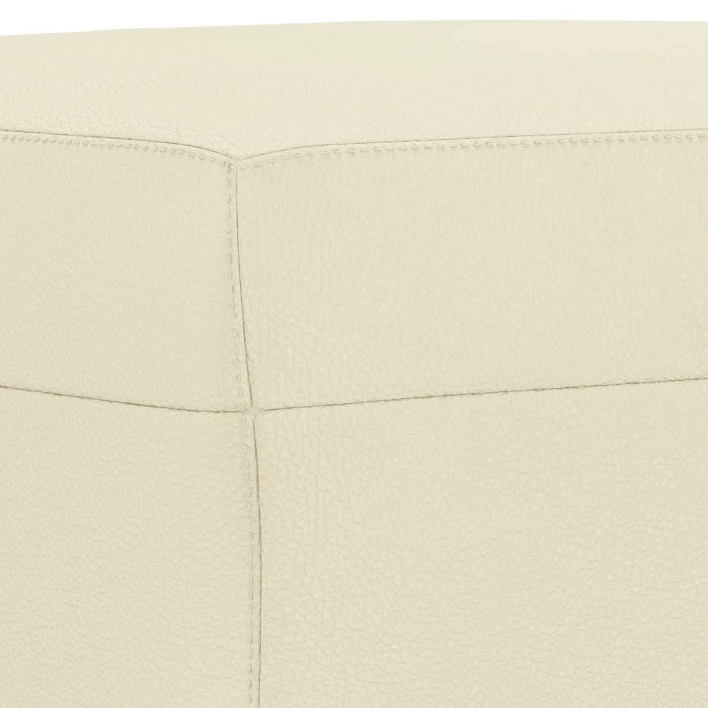 3-piece sofa set with cushions cream faux leather