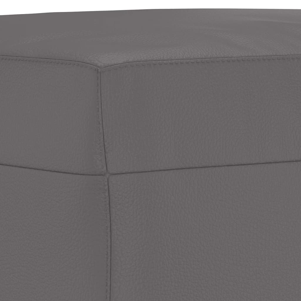 3-piece sofa set with cushions, grey faux leather