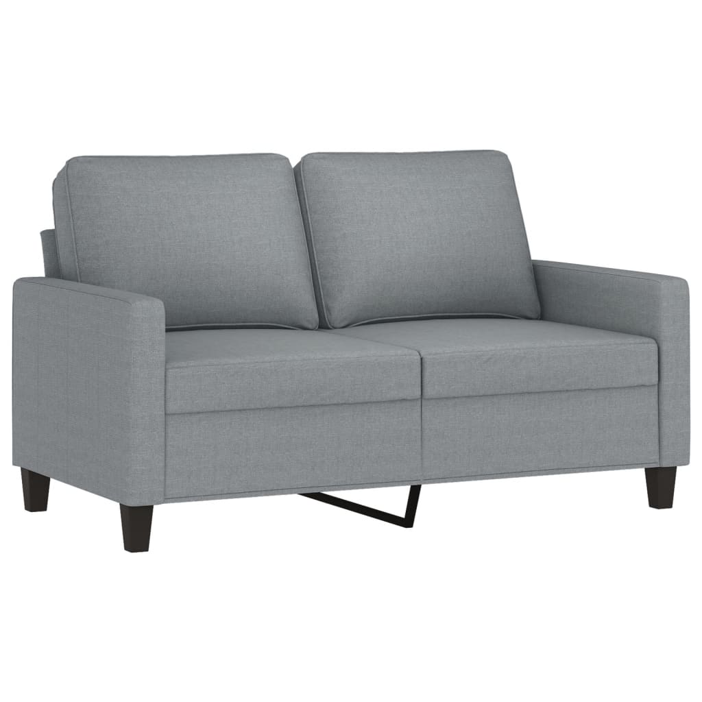 3-piece sofa set with cushions in light grey fabric