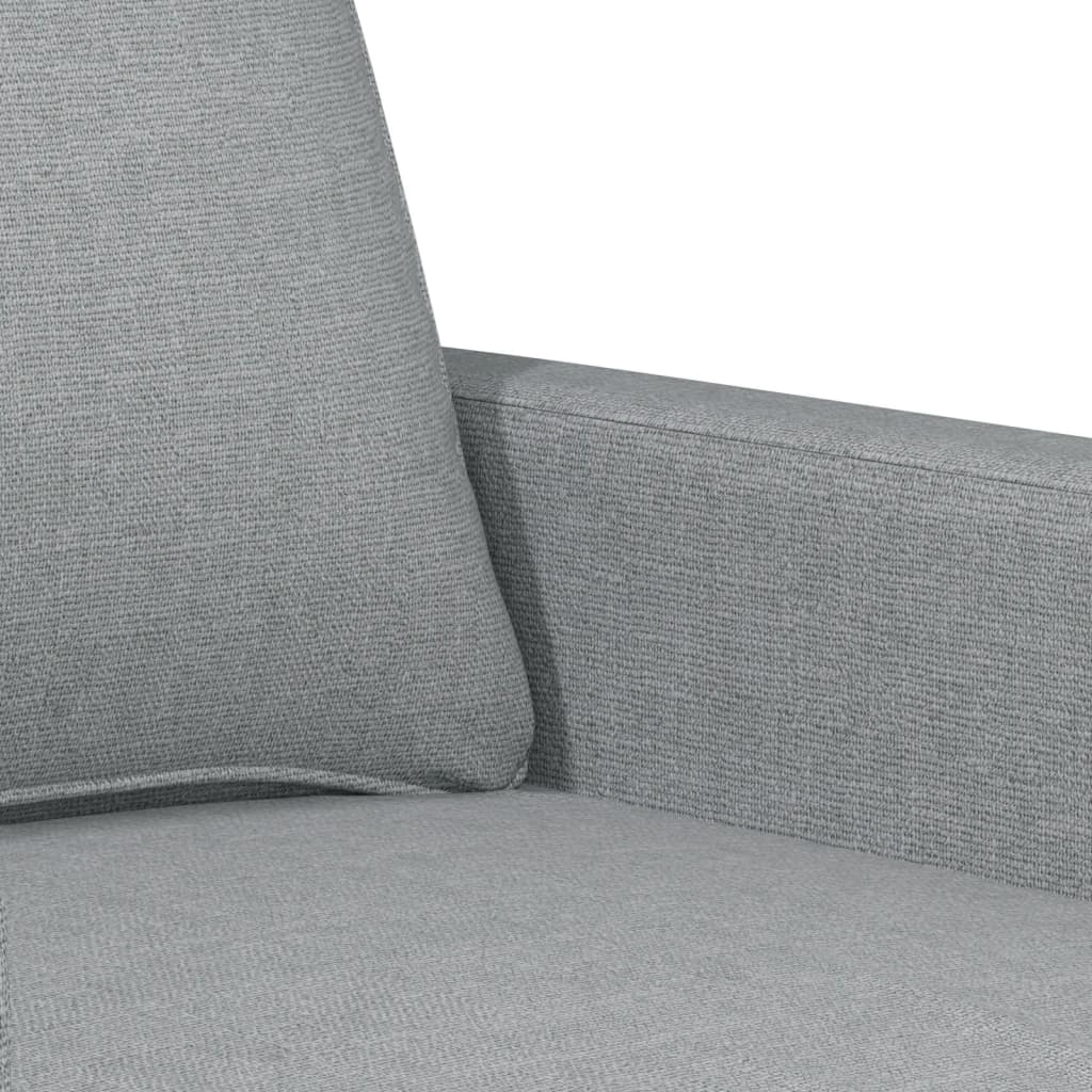 3-piece sofa set with cushions in light grey fabric