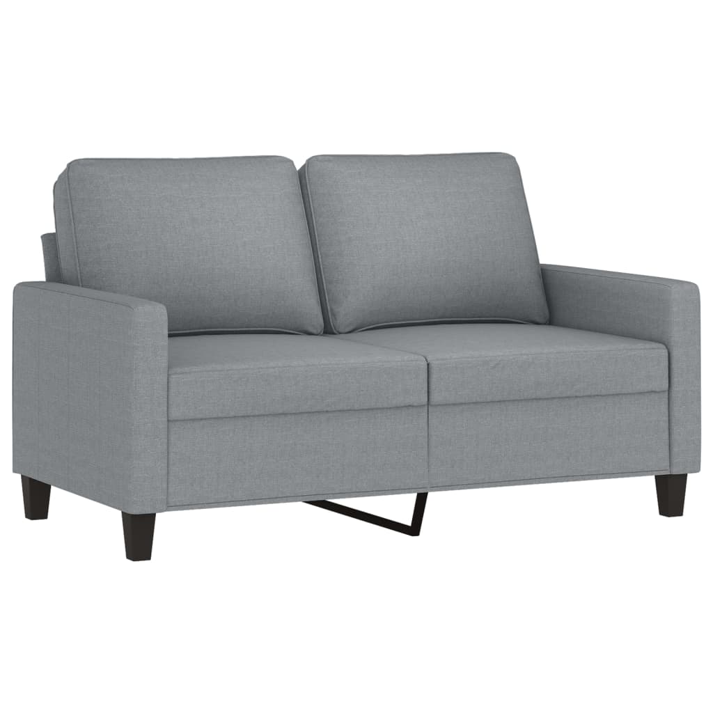 2-piece sofa set with cushions in light grey fabric