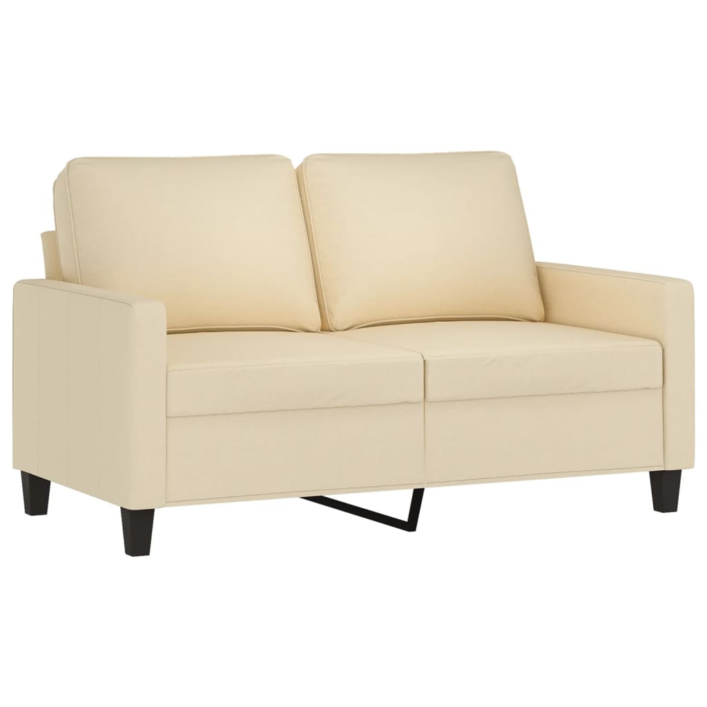 2-piece sofa set with cushions in cream fabric
