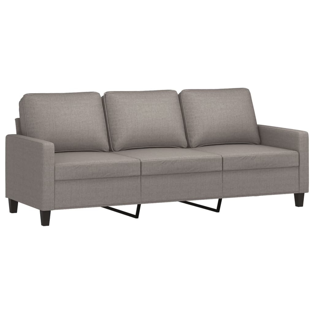 3-piece sofa set with cushions in taupe fabric