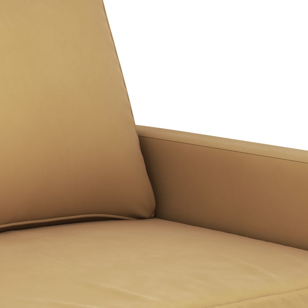 2-piece sofa set with cushions brown velvet